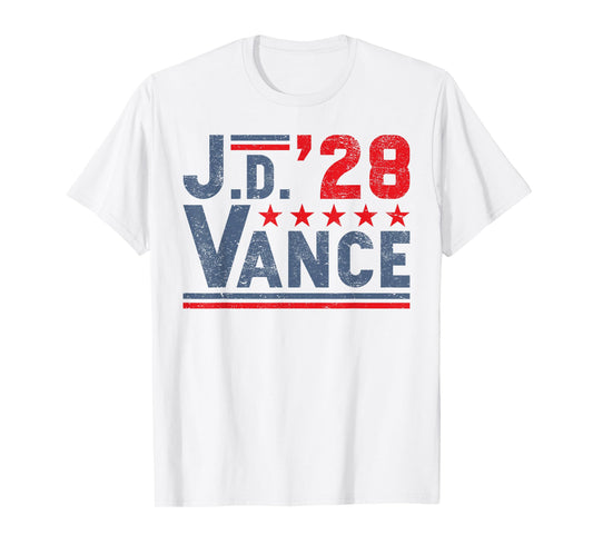 JD Vance 2028 President Election Campaign 28 American Flag T-Shirt