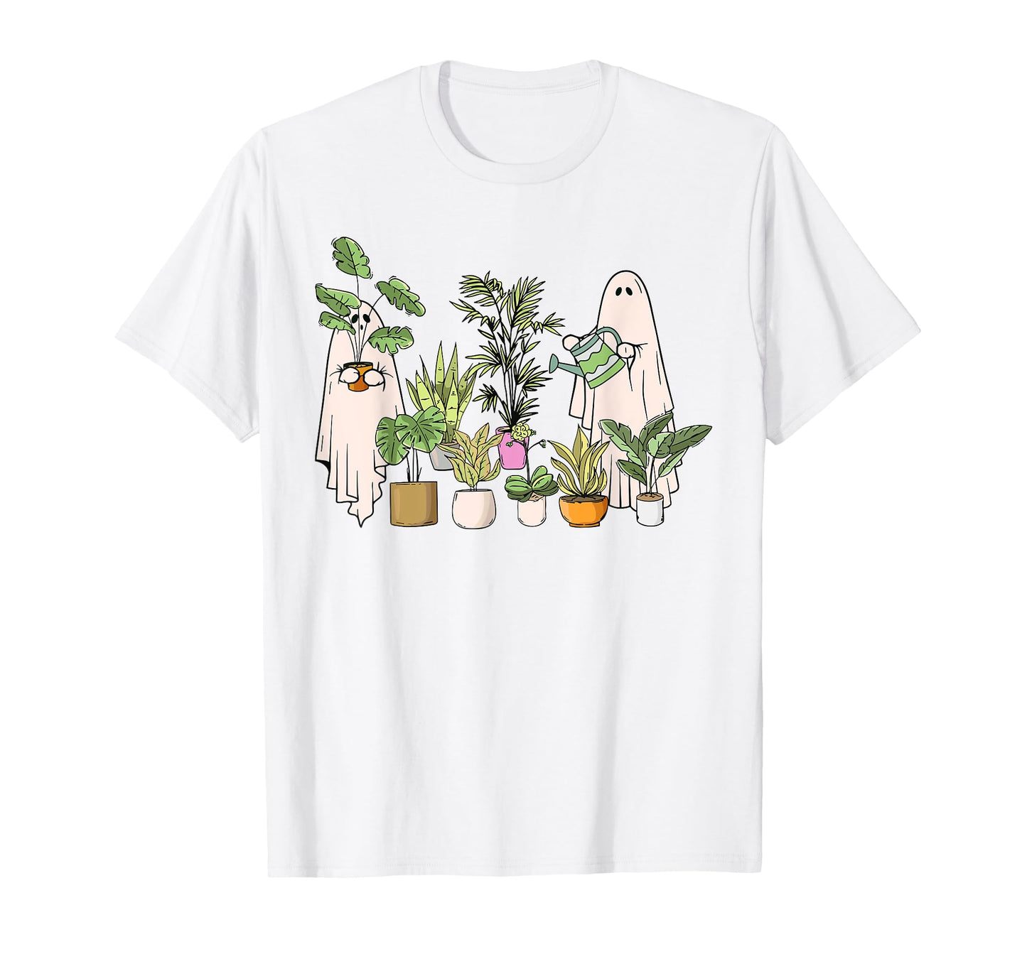 Ghost Plant Lady Halloween Gardening Plant Houseplant Lovers T-Shirt