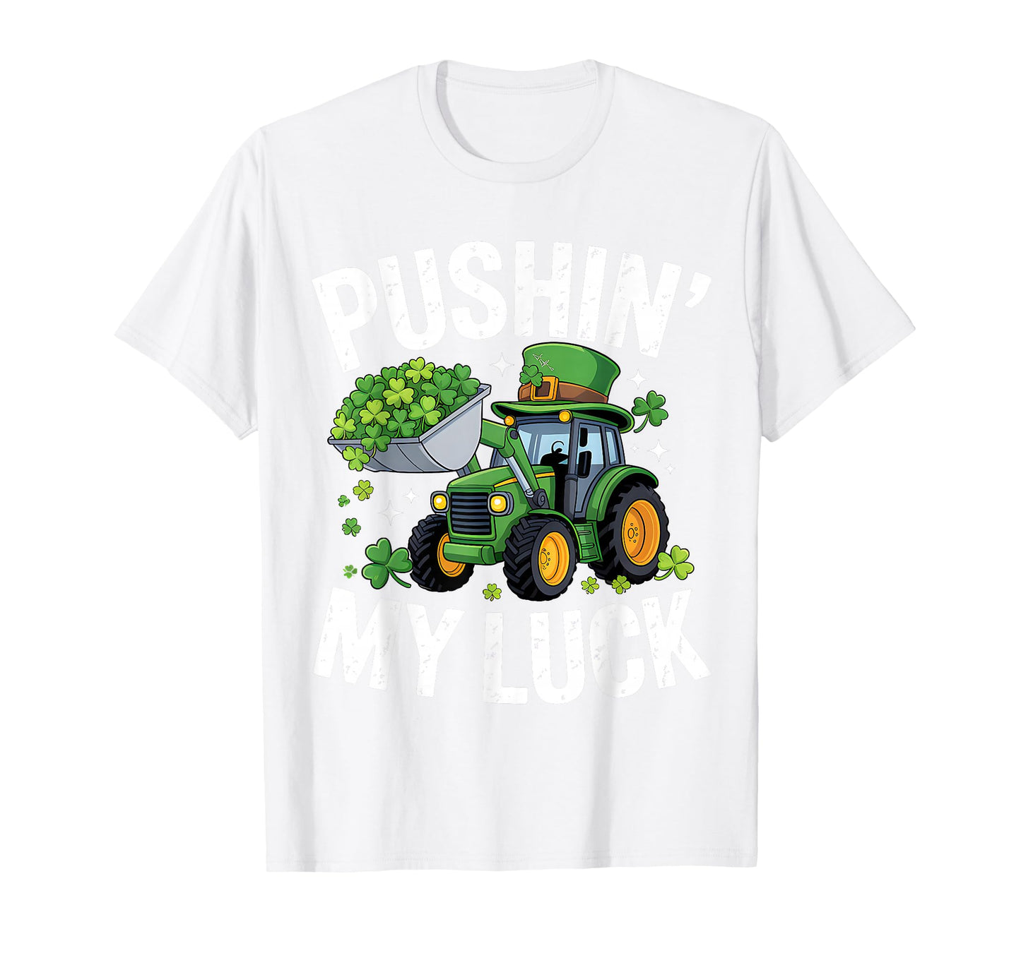 Pushing My Luck Tractor St Patricks Day Boys Toddler Kids T-Shirt