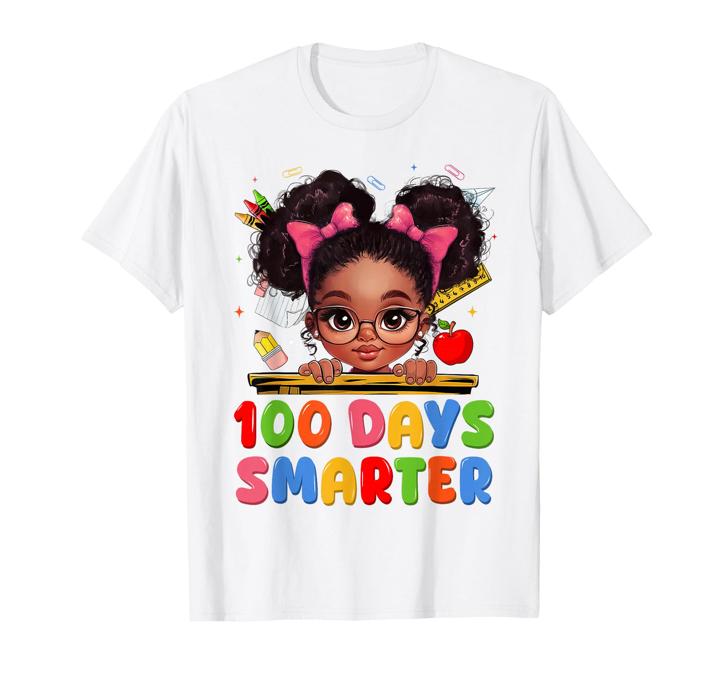100 Days of School Shirt Black Girl Kids 100th Day of School T-Shirt