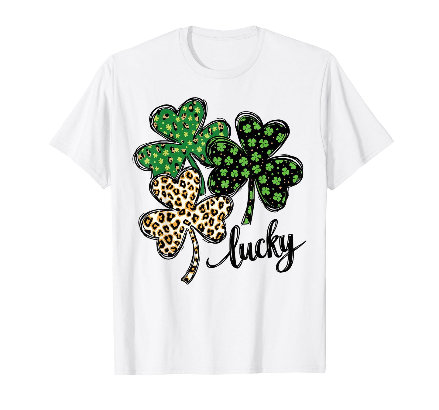 Irish Four Leaf Clover Lucky Men Women Kids St Patricks Day T-Shirt