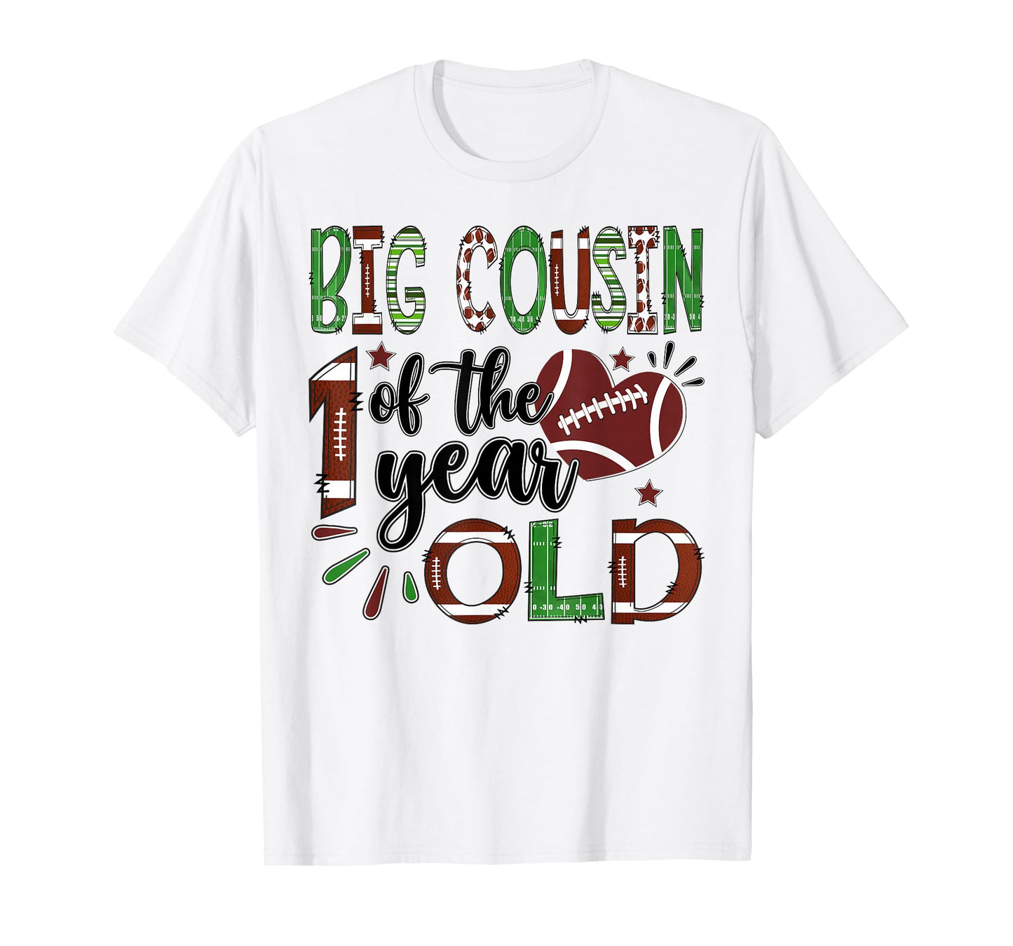 Big Cousin of The 1 Year Old Football 1st Birthday Boy T-Shirt
