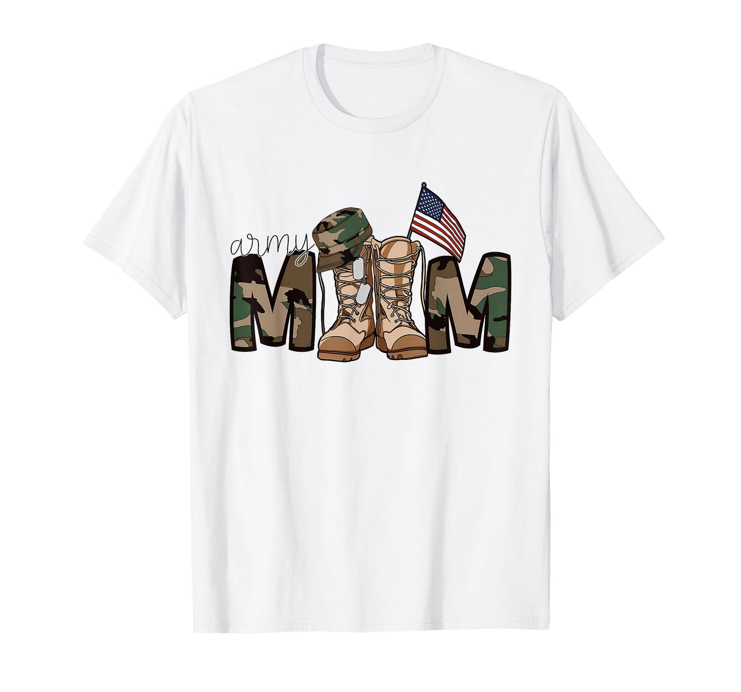 Proud Army Mom Trendy Army Mother Soldier Military Mom T-Shirt