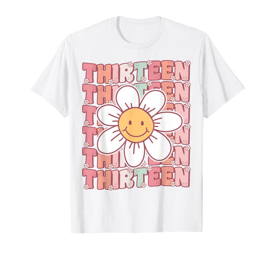 Groovy 13th Birthday Party Daisy Flower Thirteen Year Old T-Shirt