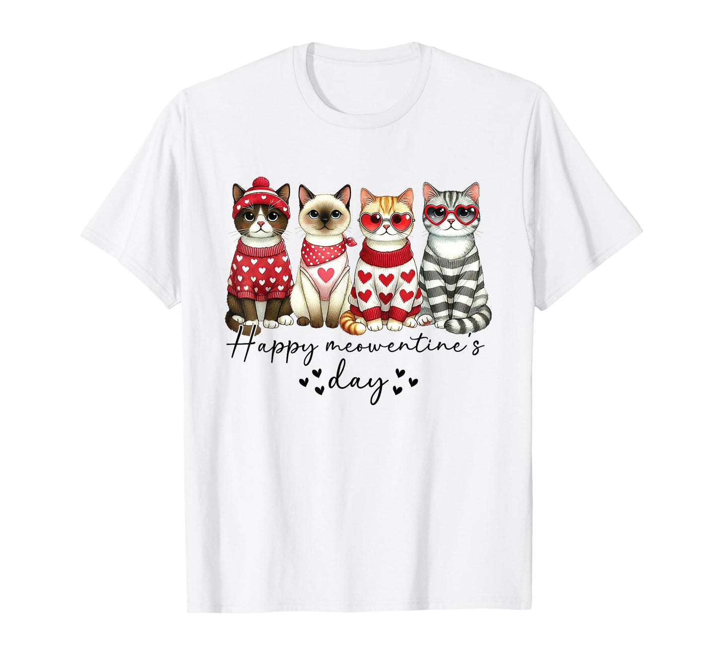 Happy Meowentine's Day Cute Valentines Funny Cat Squad T-Shirt