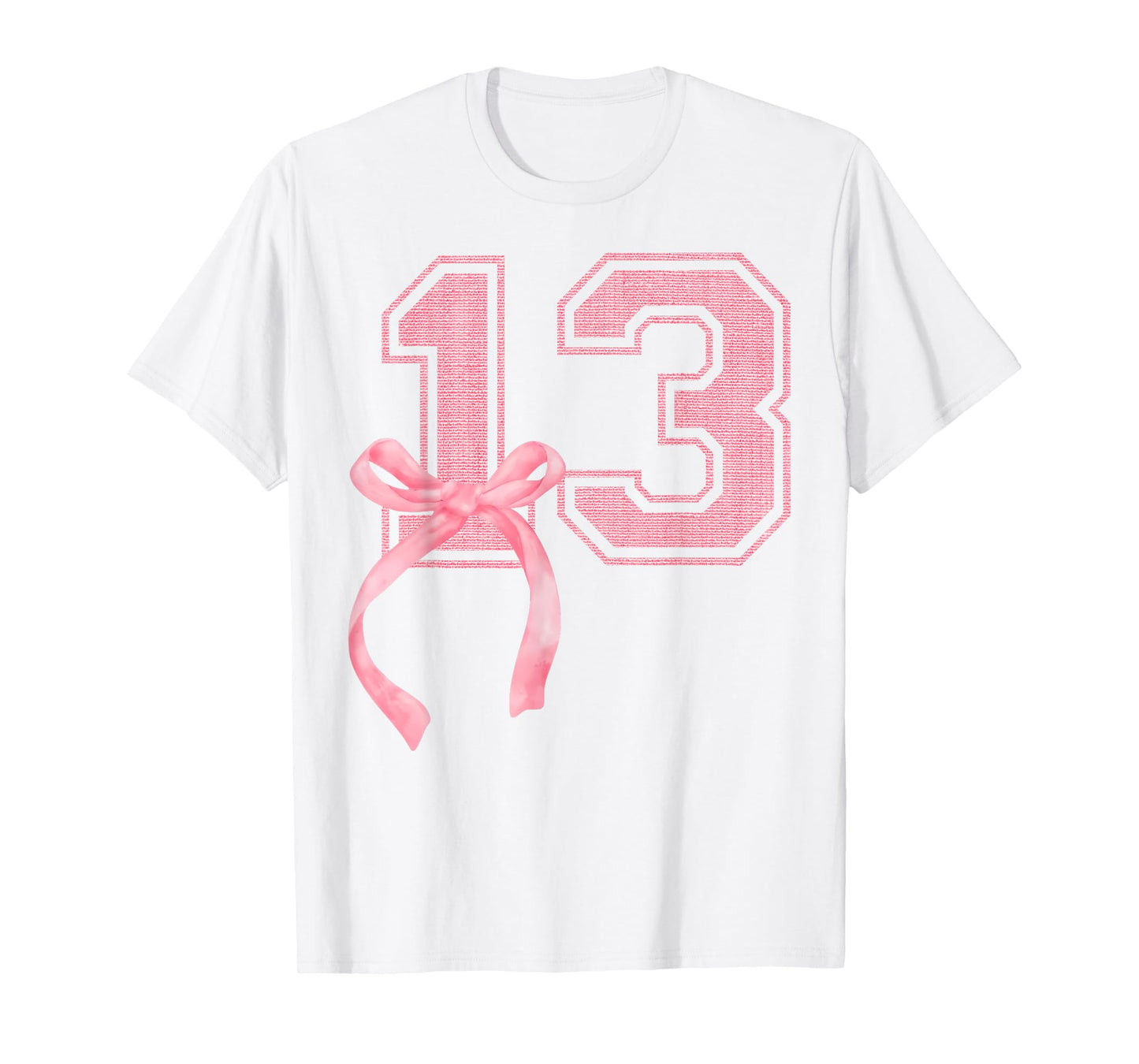 Birthday Girl Pink Coquette Bow 13 Year Old Aesthetic Girly T-Shirt