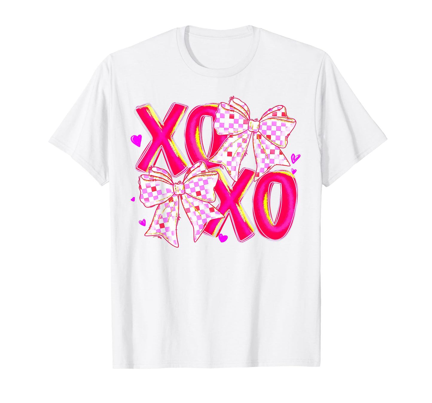 Coquette Valentine XOXO Funny Valentine Bow Hearts Lover T-Shirt