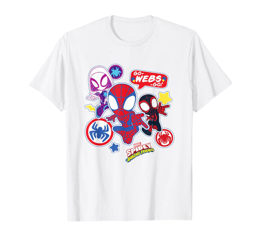 Marvel Spidey And His Amazing Friends Team Spidey Stickers T-Shirt