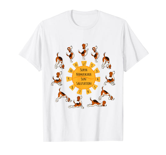 Sun Salutation Dog Puppy Pet Lover Yoga Meditation T-Shirt T-Shirt for Men Women Girls Kids