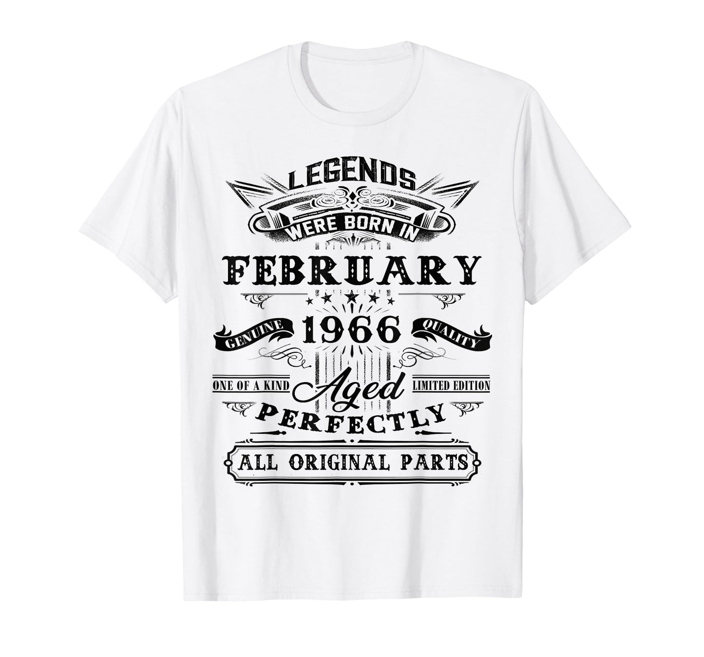 60th Birthday Gift Legend Born in February 1966 60 Yrs Old T-Shirt