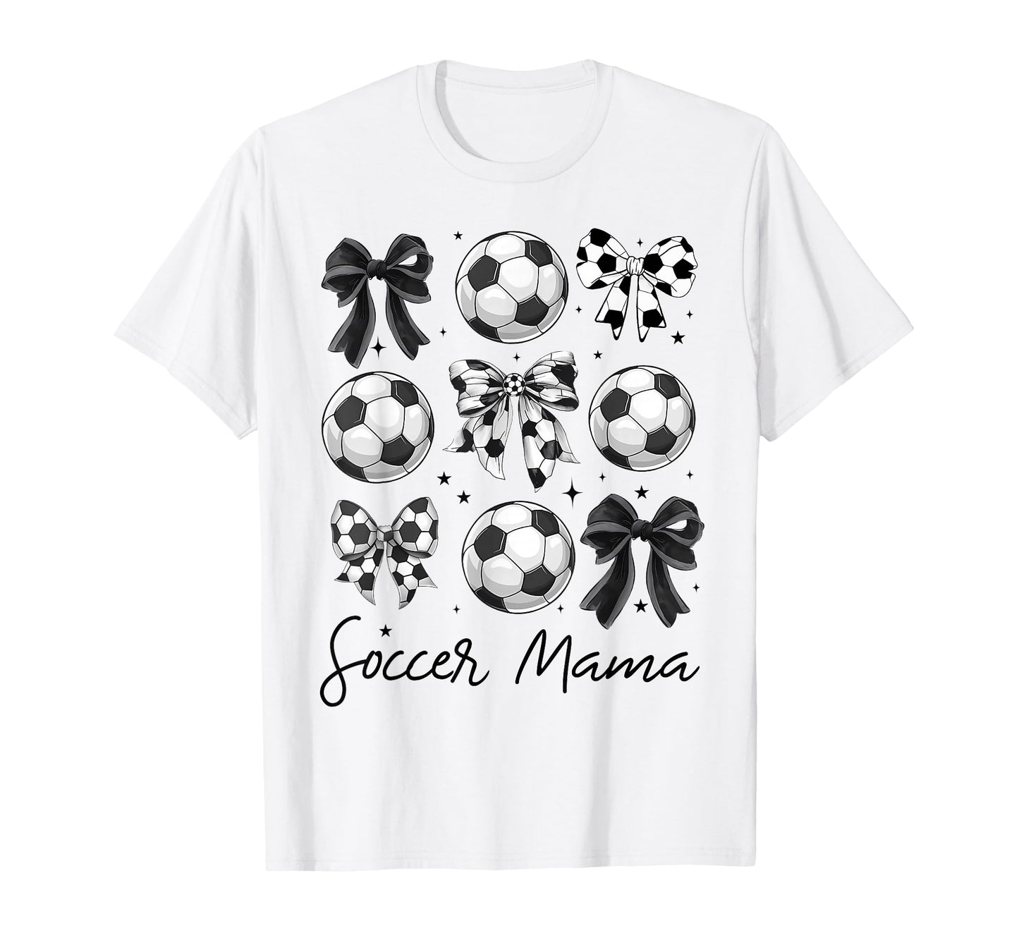 Coquette Soccer Bows Game Day Soccer Mama Mom Cheer Girls T-Shirt