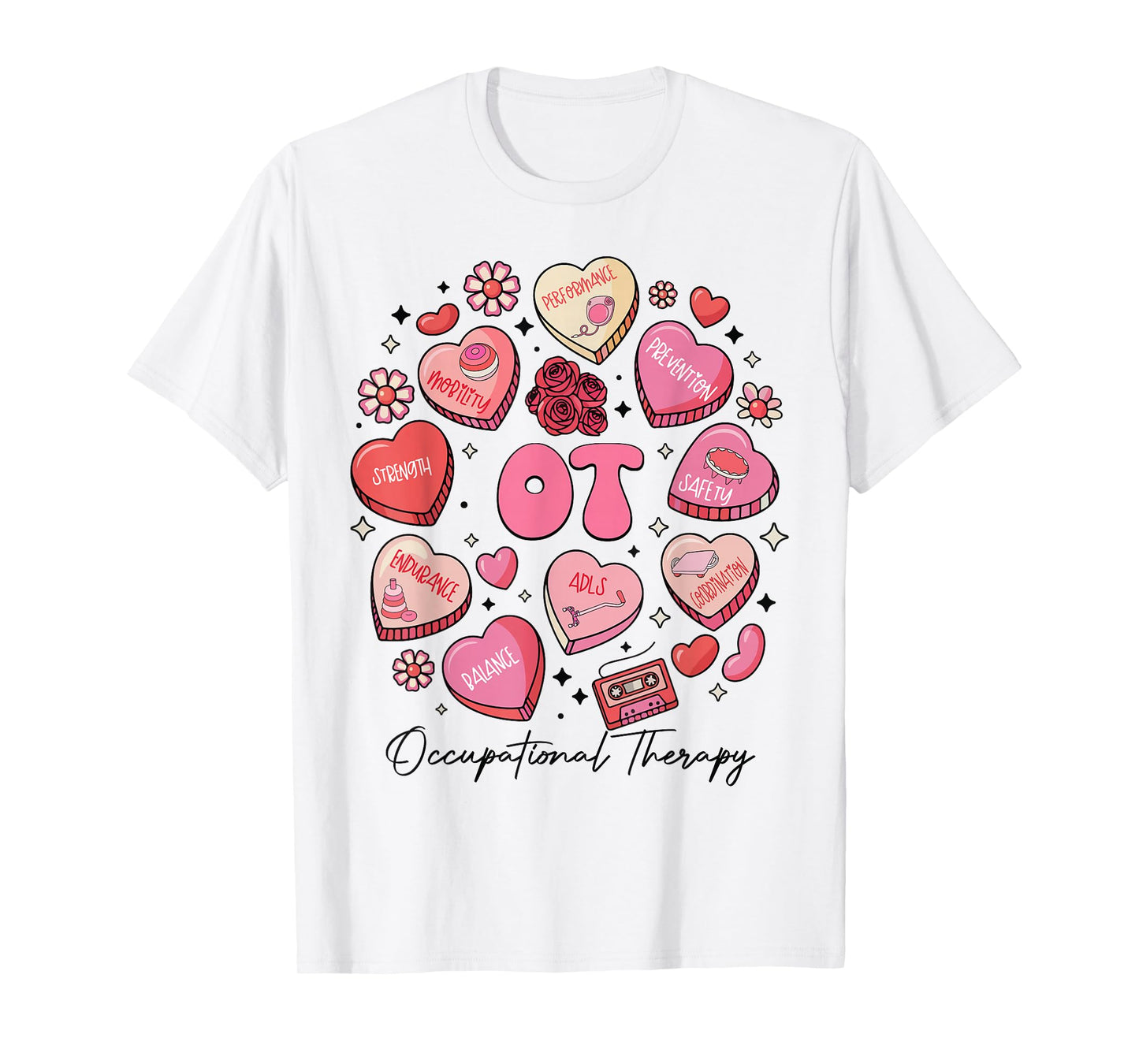 Cute Occupational Therapy Valentines OT Therapist Hearts T-Shirt