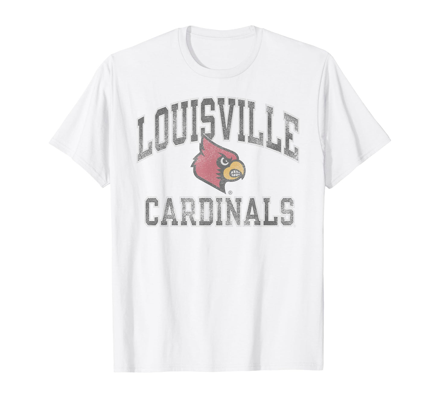Louisville Cardinals Vintage Worn Gray Officially Licensed T-Shirt