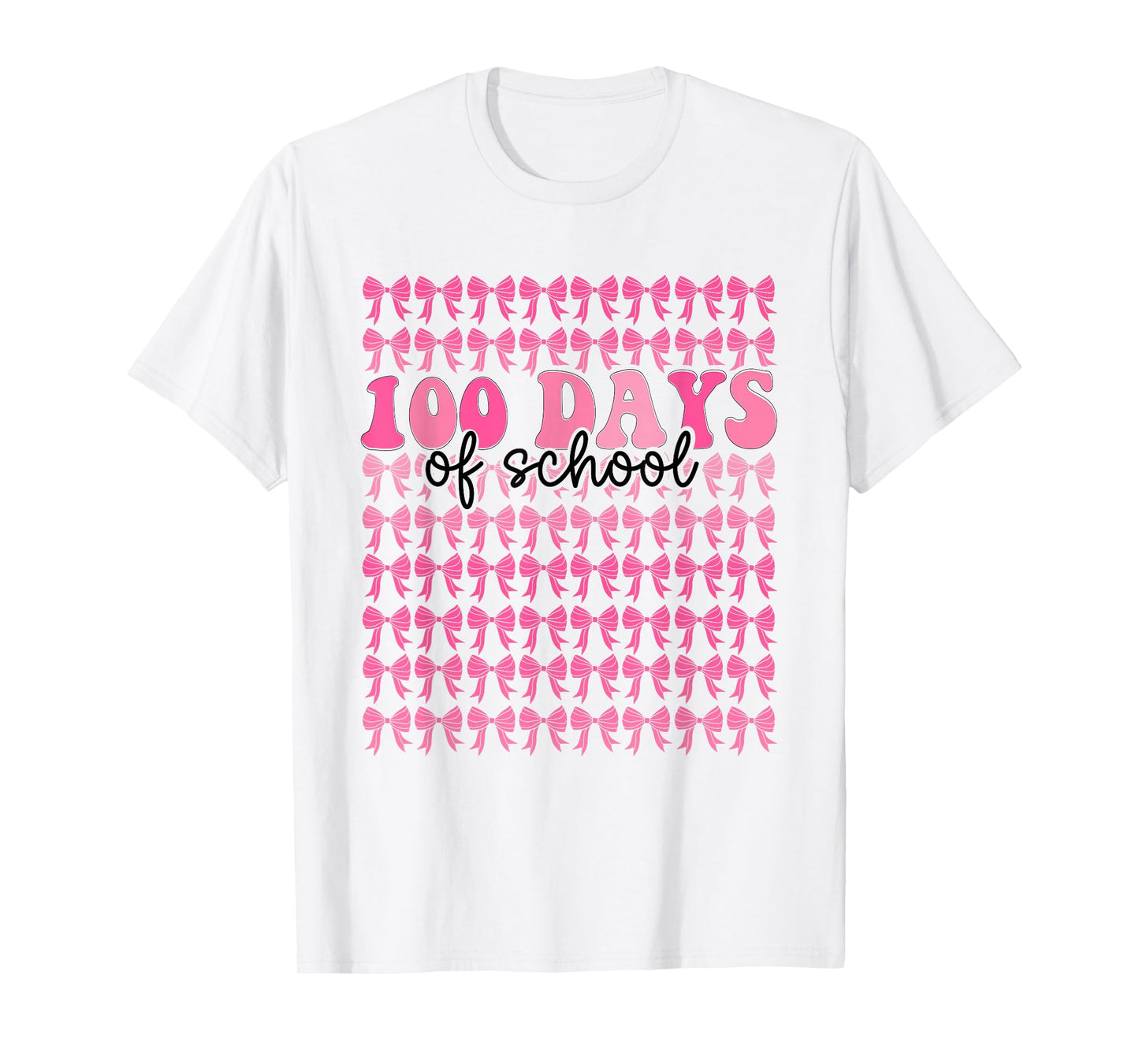 100 Days of School Coquette Bow Teacher Girl Kid 100th Day T-Shirt