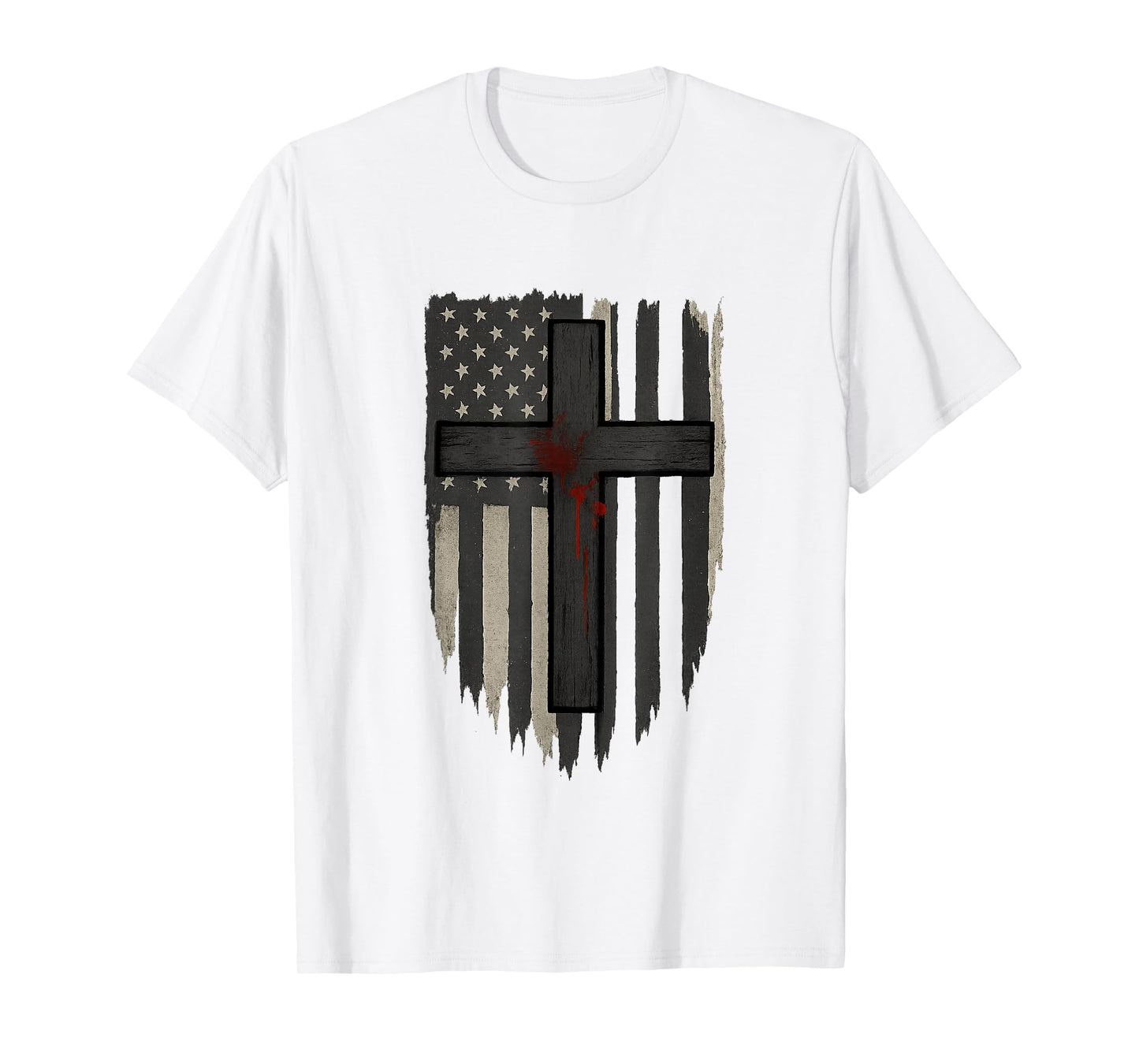American Flag and Cross | Patriotic Christian Faith T-Shirt