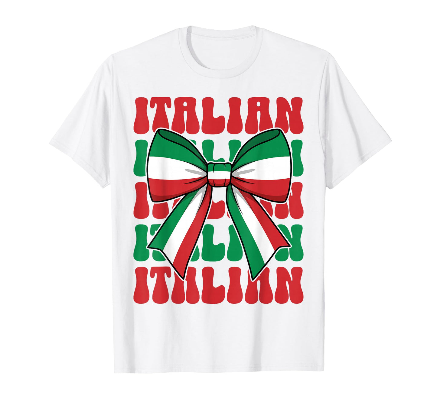 Italian Girl Coquette Bow Italy Flag Cute Italia Italian T-Shirt