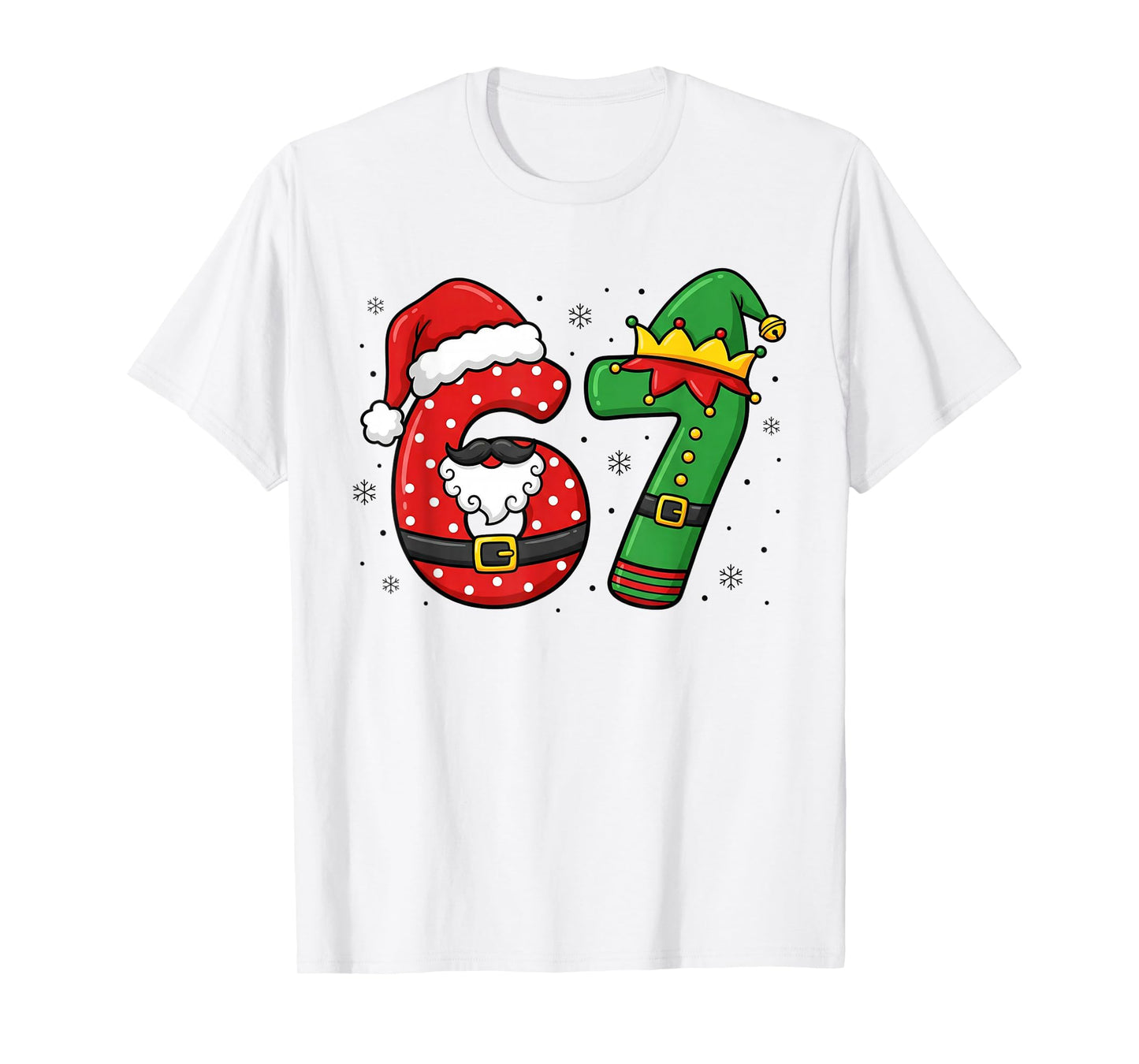 67 Six Seven Funny Christmas 6 7 Meme Xmas Boys Girls Kids T-Shirt