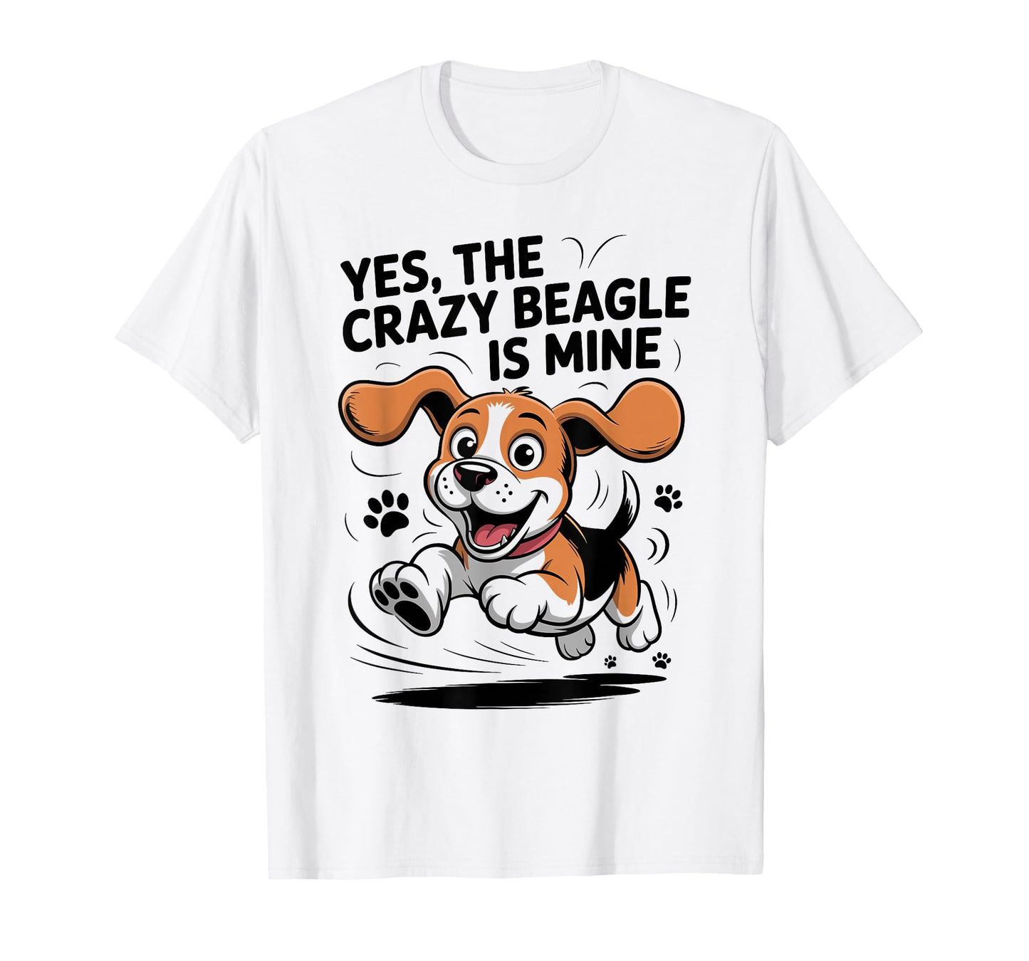 Crazy Beagle is Mine Cute Pet Dog Lover Cartoon Funny Beagle T-Shirt