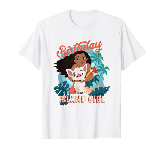 Disney Moana Birthday Island Girl Moana Pua Hei Hei Big Logo T-Shirt