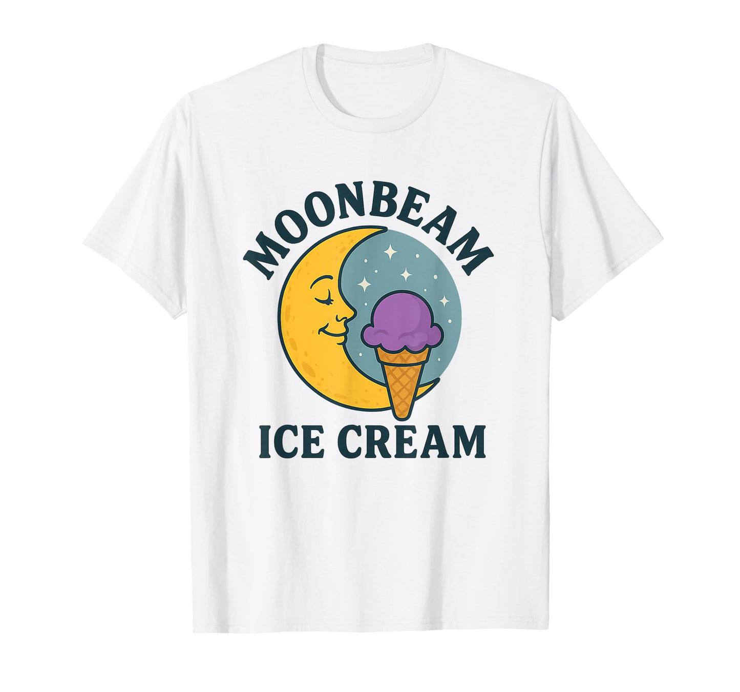 Moonbeam Ice Cream Moon Space Dessert Purple Scoop T-Shirt