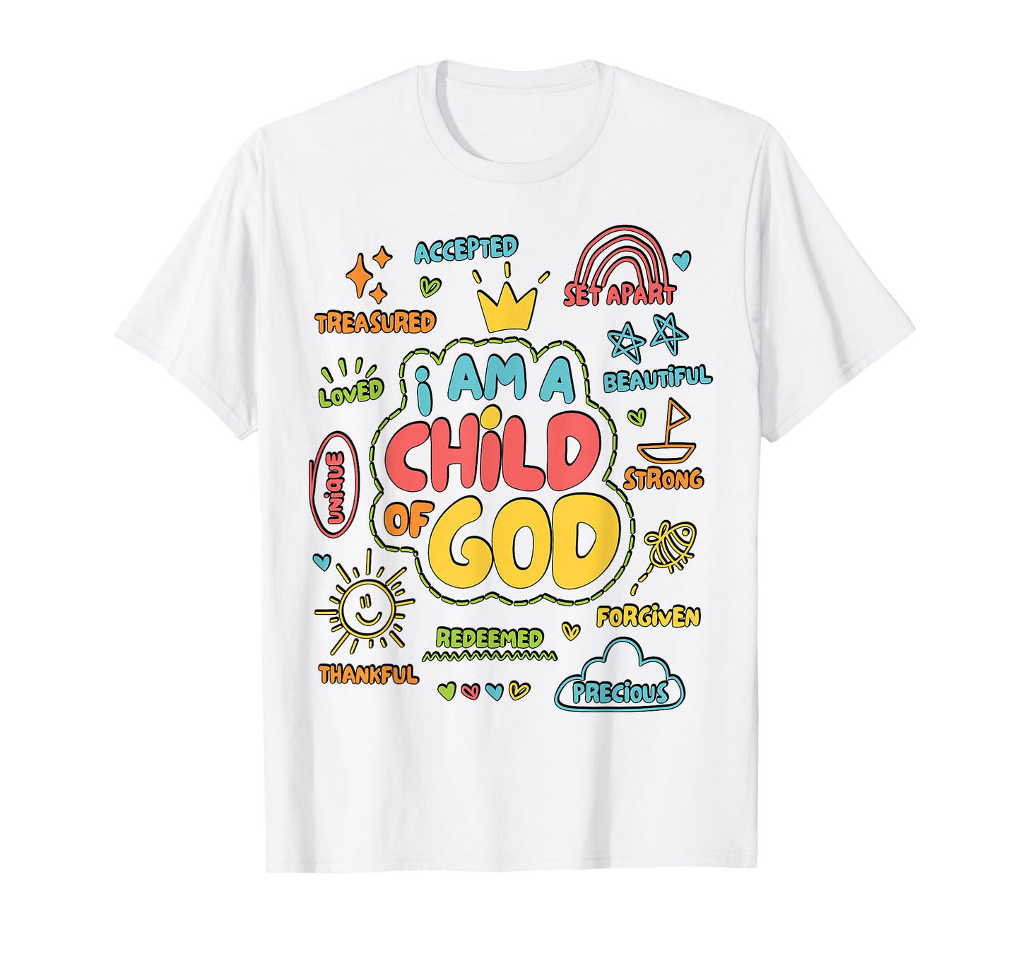 Christian I Am A Child of God Jesus Faith Girls Boy Kids T-Shirt