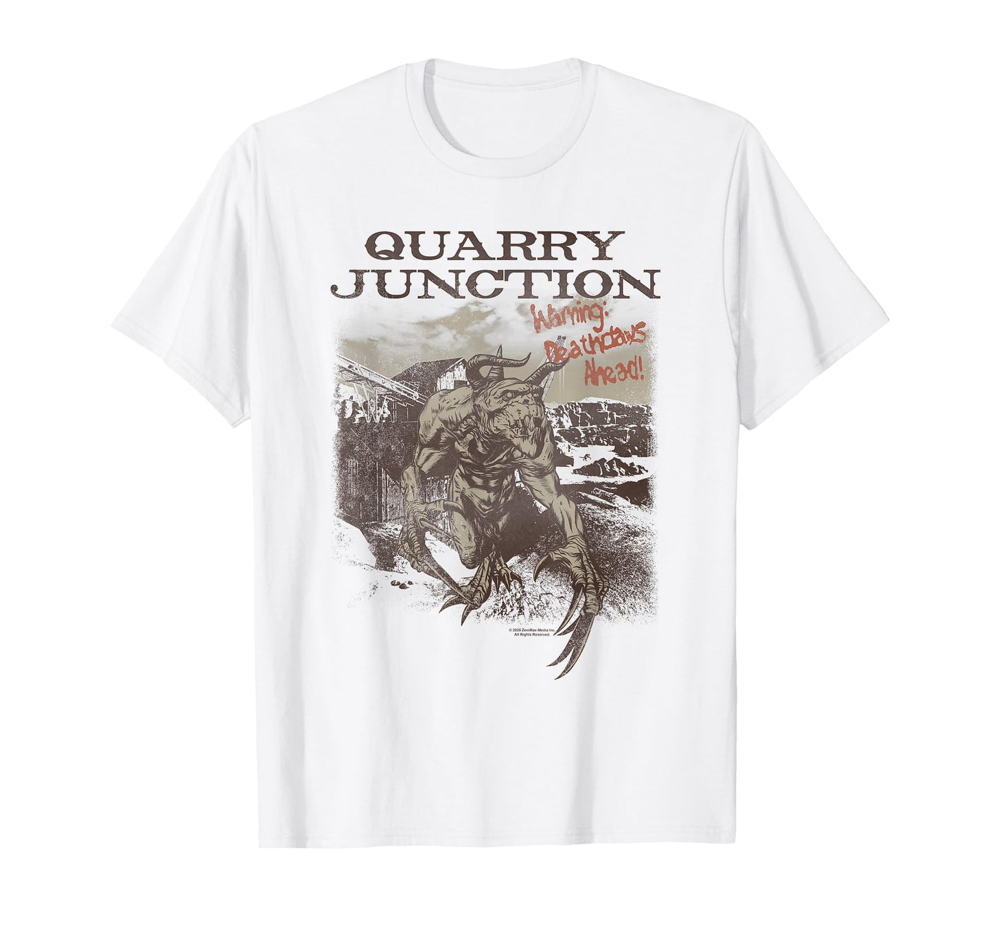 Fallout Quarry Junction Warning Deathclaws Ahead Video Game T-Shirt