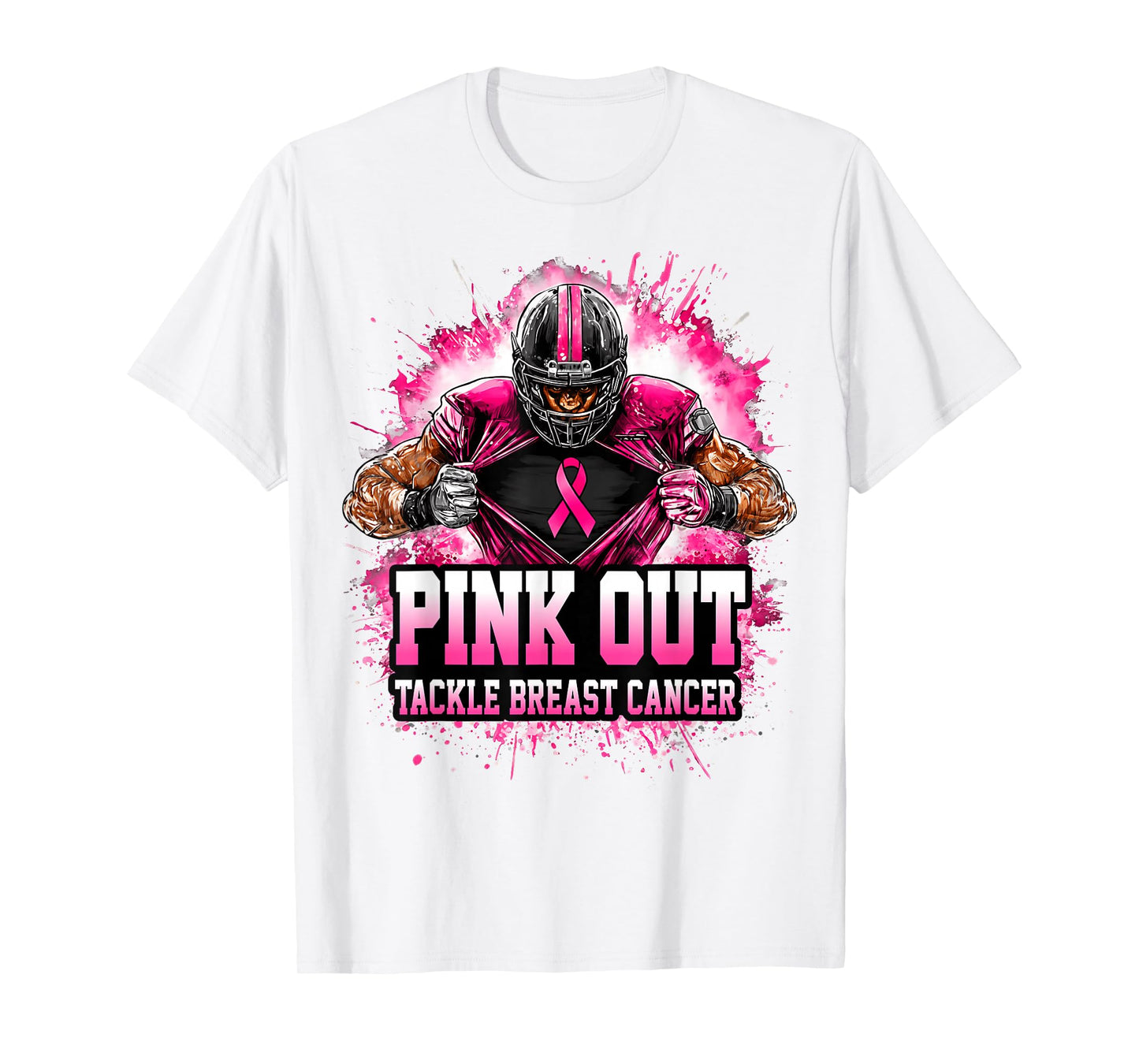 Football Pink Out Tackle Breast Cancer Awareness Men Women T-Shirt