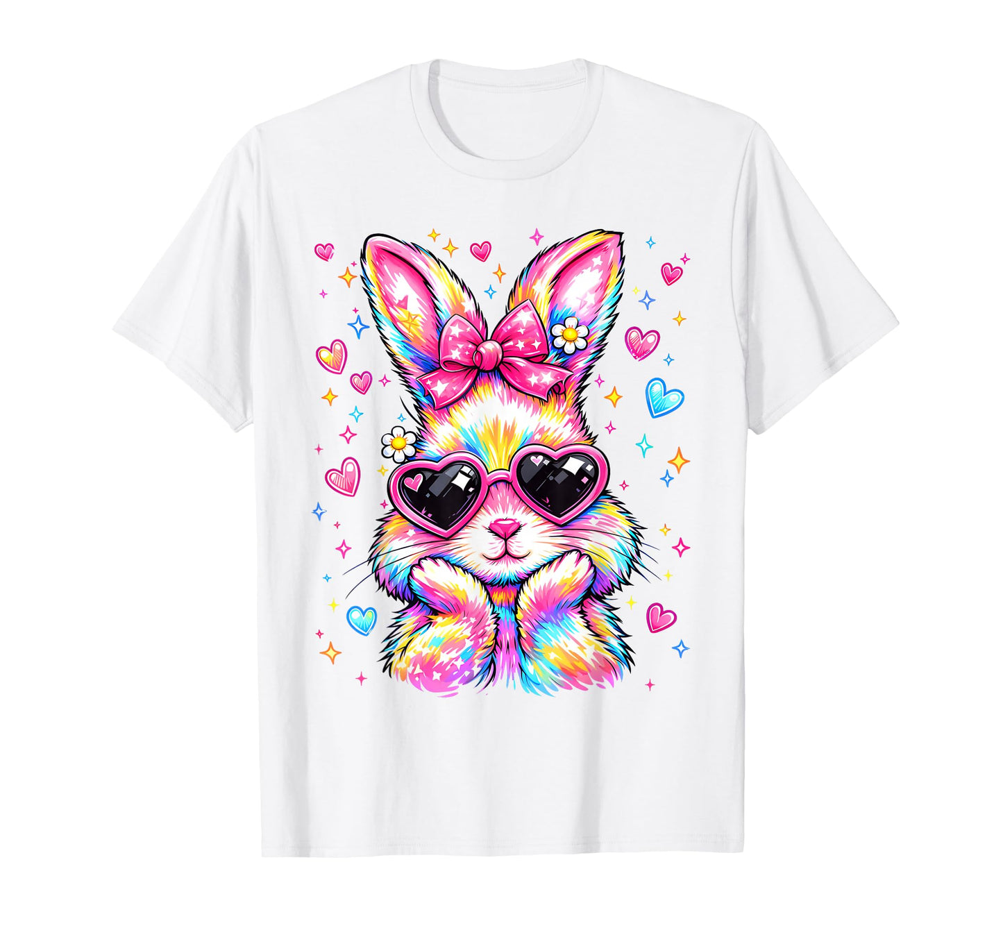 Cute Coquette Tie Dye Rabbit Easter Bunny Women Girl Kid T-Shirt