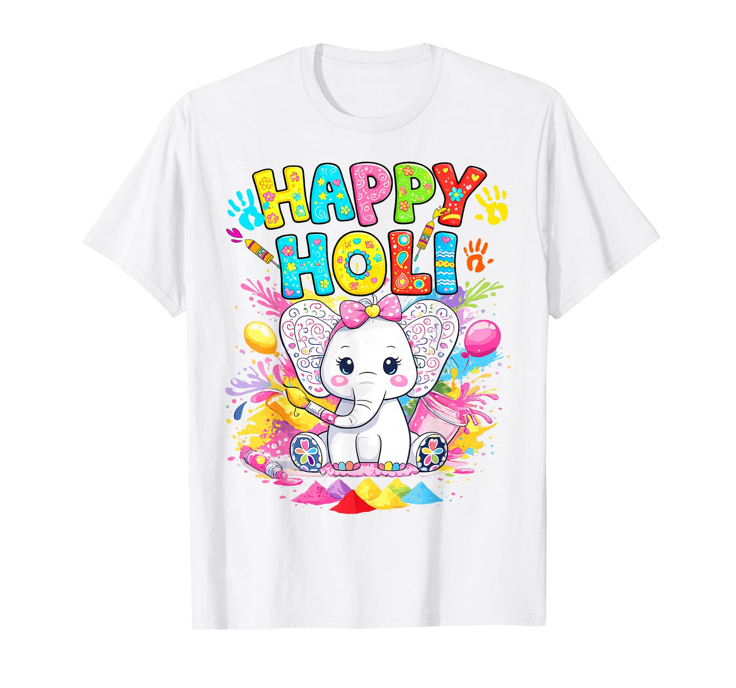 Happy Holi 2026 T Shirts Holi Festival of Colors Kids Girls T-Shirt