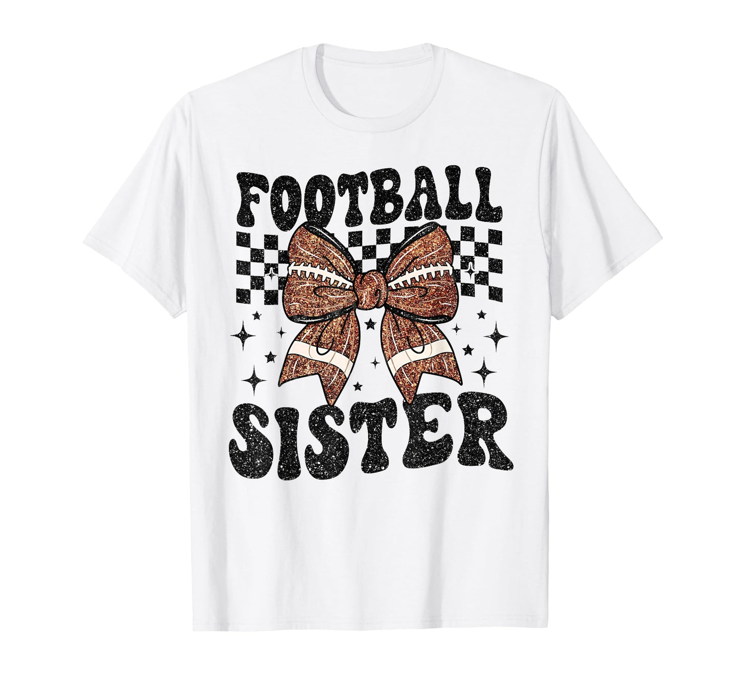 Coquette Bow American Football Sister Game Day Thanksgiving T-Shirt