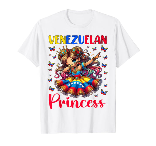Venezuelan Princess Dab Girl Flag Dress Heritage for Kids T-Shirt