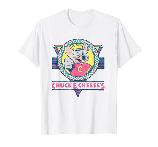 Chuck E. Cheese Winking Thumbs Up Logo Distressed T-Shirt