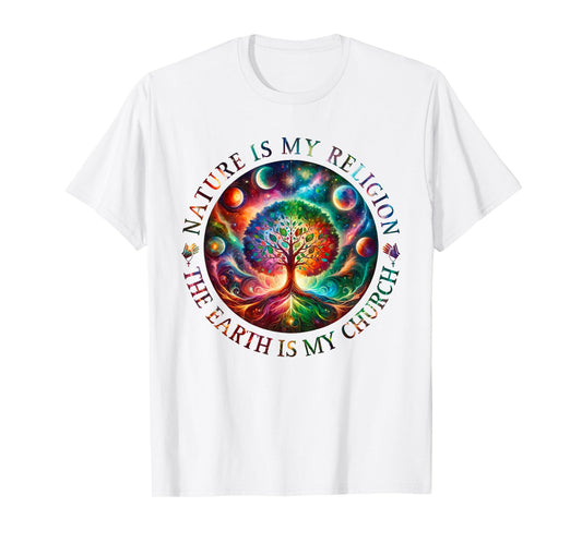 Nature Is My Religion The Earth Is My Church Mandala Tree T-Shirt