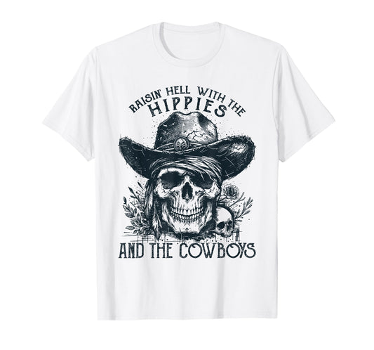 Raisin' Hell With The Hippies And The Cowboys Country T-Shirt