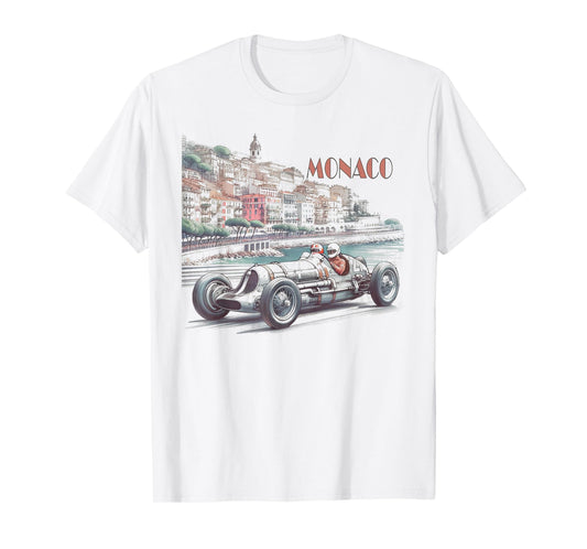 Vintage Monaco 1937 Racer Graphic Race Car Retro Race T-Shirt