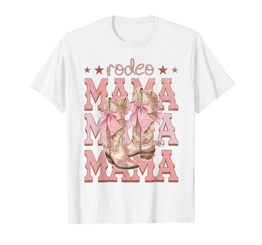 Rodeo Mama Pink Boots Coquette Cow-Girl Birthday Party T-Shirt