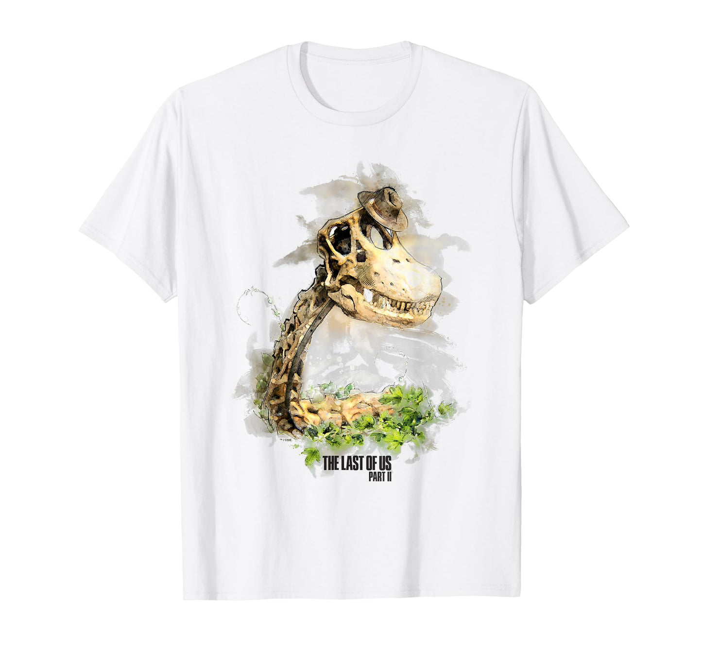 The Last of Us Part II Hat On A Dinosaur Watercolor Style T-Shirt