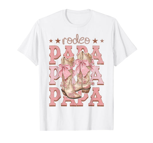 Rodeo Papa Pink Boots Coquette Cow-Girl Birthday Party T-Shirt