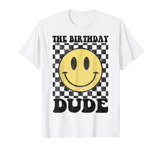 The Birthday Dude Happy Face 1st Birthday Party Matching T-Shirt