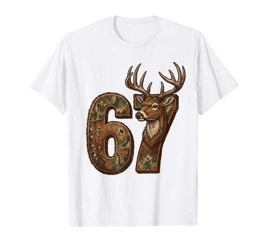 Deer Hunting 67 Boys Kid Teen Six Seven Meme Hunter Deer 6 7 T-Shirt