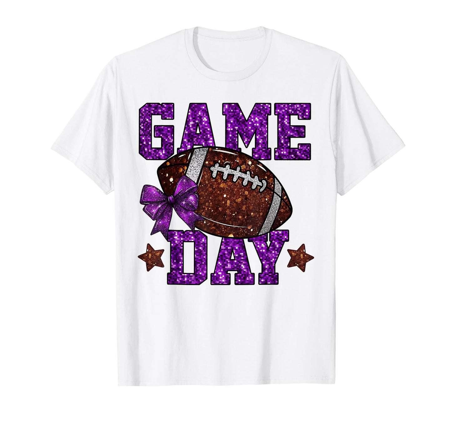 Game Day Touchdown Football Mom Girls Go Cheer Purple T-Shirt