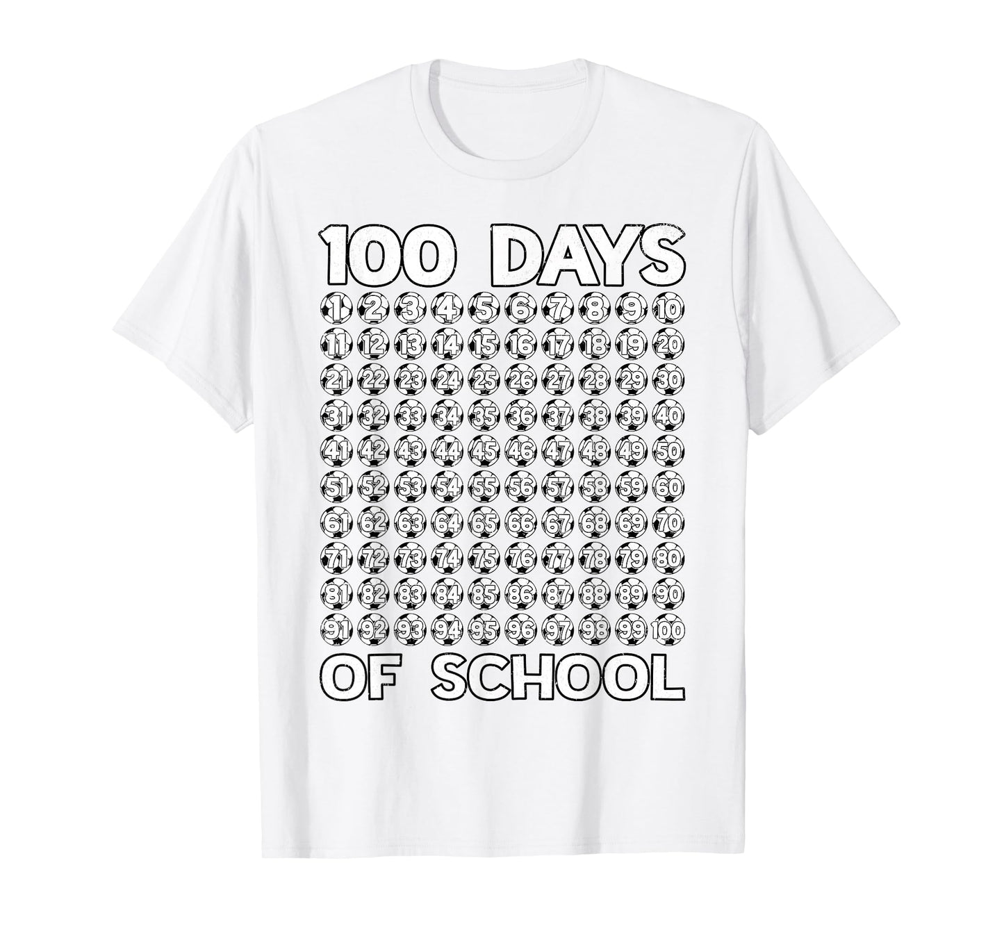 100 Days of School Soccer Balls 100th Day of School Boys T-Shirt