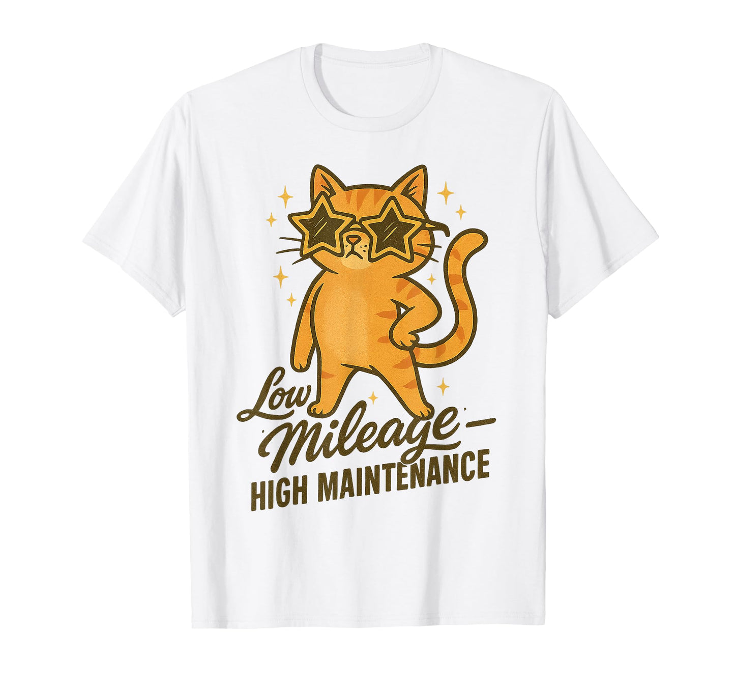 Friends Shirt Exchange Low Milage High Maintenance Funny Cat T-Shirt