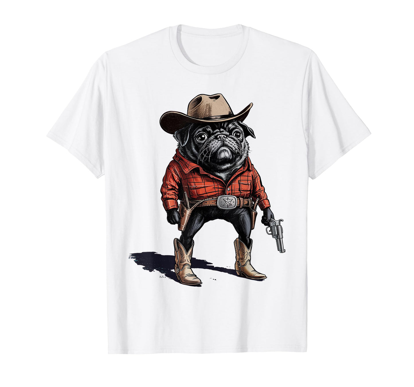 Cowboy Pug Dog T-Shirt