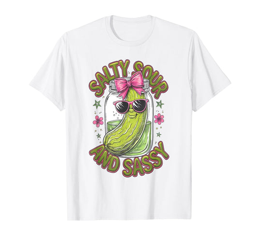 Canned Pickle Coquette Bows With Cute Pickle Jar Girl Women T-Shirt