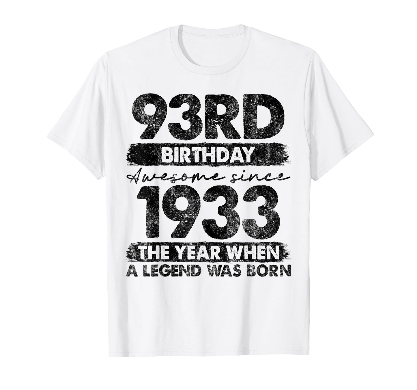 93 Year Old Gifts Vintage 1933 Limited Edition 93rd Birthday T-Shirt