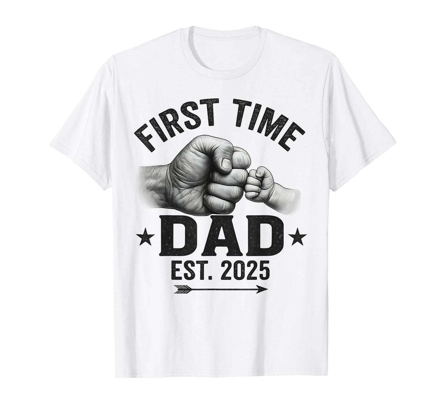 First Time Dad Est 2025 Gifts Fist Bump New Dad Father's Day T-Shirt