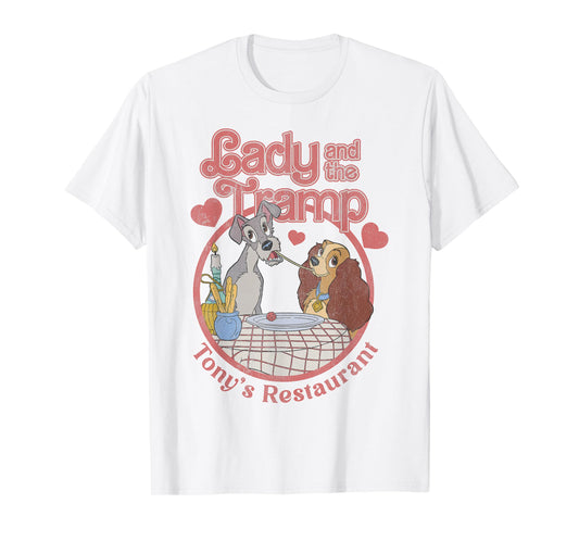 Disney Lady and The Tramp Valentine's Day Tony's Restaurant T-Shirt