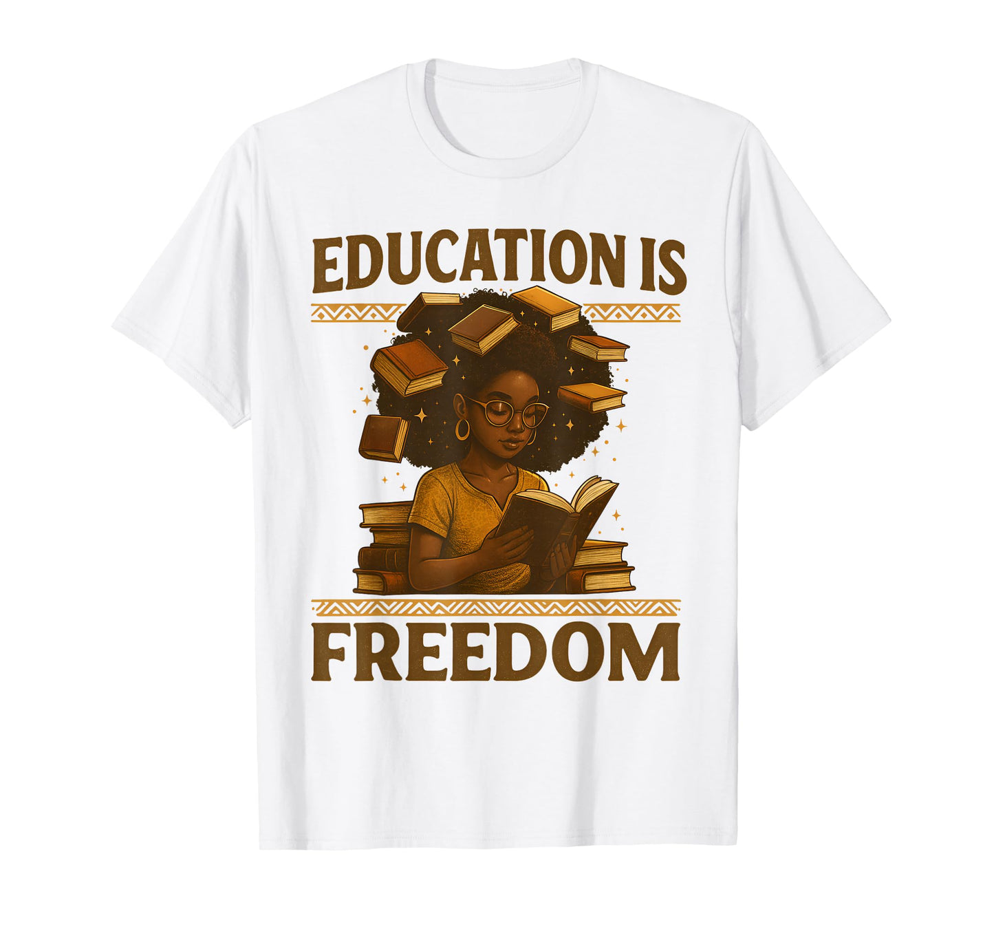 Education is Freedom Black Teacher Books Black History Month T-Shirt