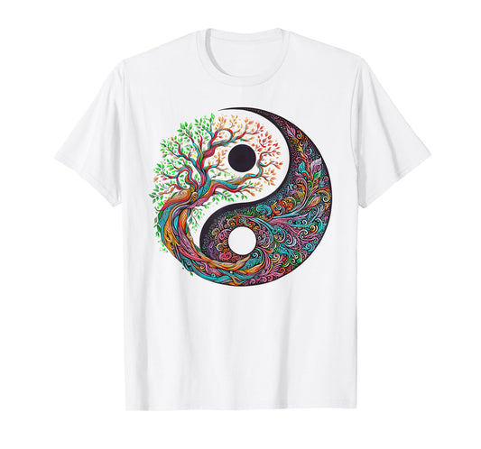 Yin Yang Tree of Life Taoist Symbol Yoga Meditation Buddhist T-Shirt